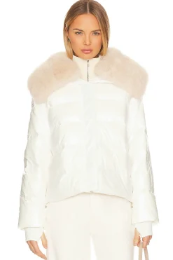 Nylon Puffer Jacket With Faux Collar