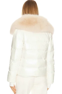 Nylon Puffer Jacket With Faux Collar