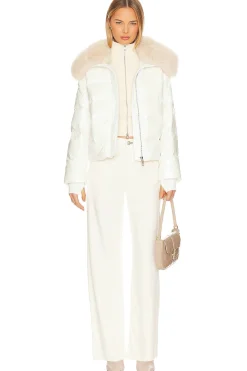 Nylon Puffer Jacket With Faux Collar