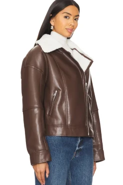 Nyx Faux Leather Sherpa Moto Jacket