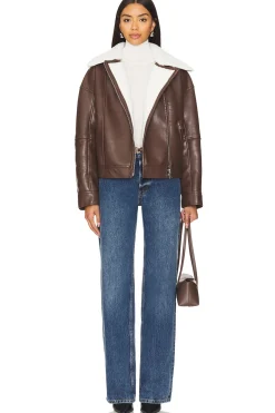 Nyx Faux Leather Sherpa Moto Jacket