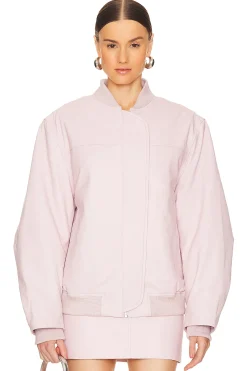 Oversized Leather Bomber Jacket