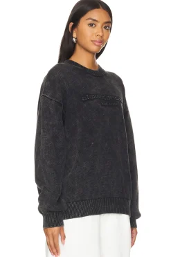 Oversized Long Sleeve Pullover W Emboss Alexander Wang Logo
