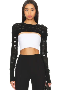 Paillette Micro Crop Cardigan
