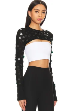 Paillette Micro Crop Cardigan
