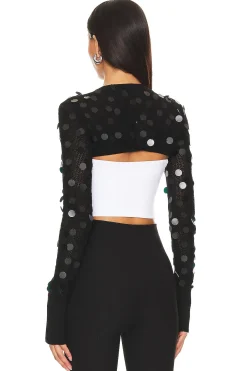 Paillette Micro Crop Cardigan