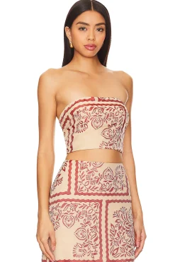 Palm Bliss Strapless Crop