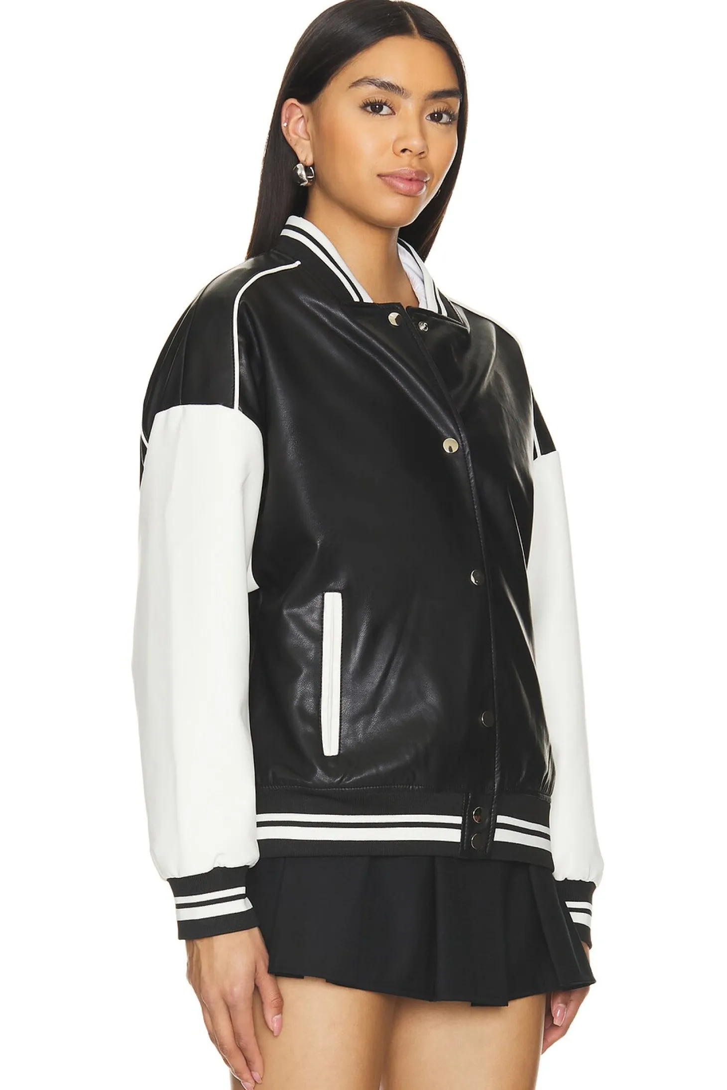 Parker Faux Leather Varsity Jacket