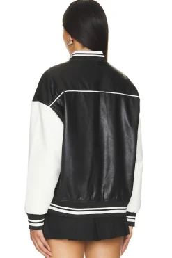 Parker Faux Leather Varsity Jacket