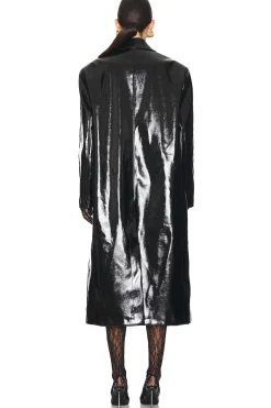 Patent Faux Leather Coat