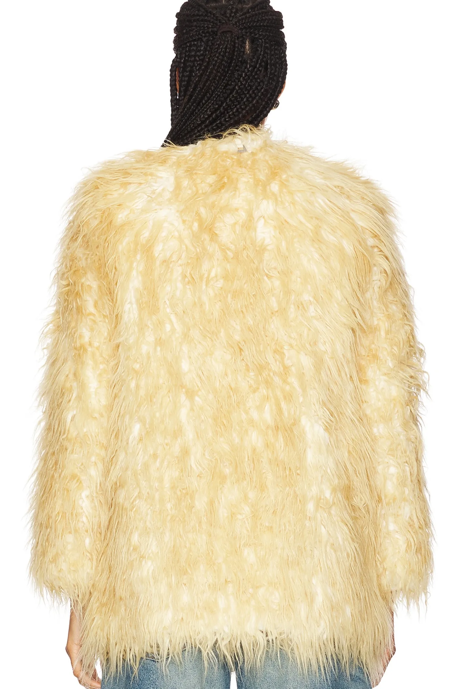 Petra Faux Mongolian Fur Short Coat