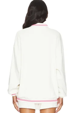 Pink Cherub University Henley Crewneck