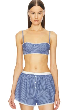 Pinstripe Poplin Bra