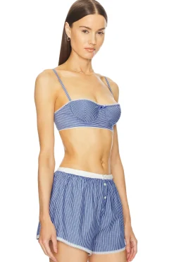 Pinstripe Poplin Bra