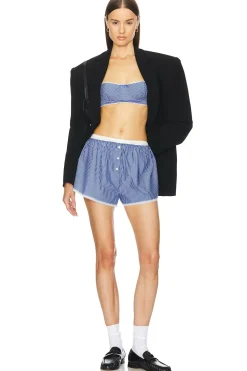 Pinstripe Poplin Bra