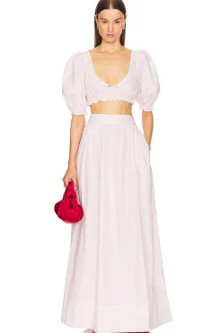 Poplin Cropped Peasant Top