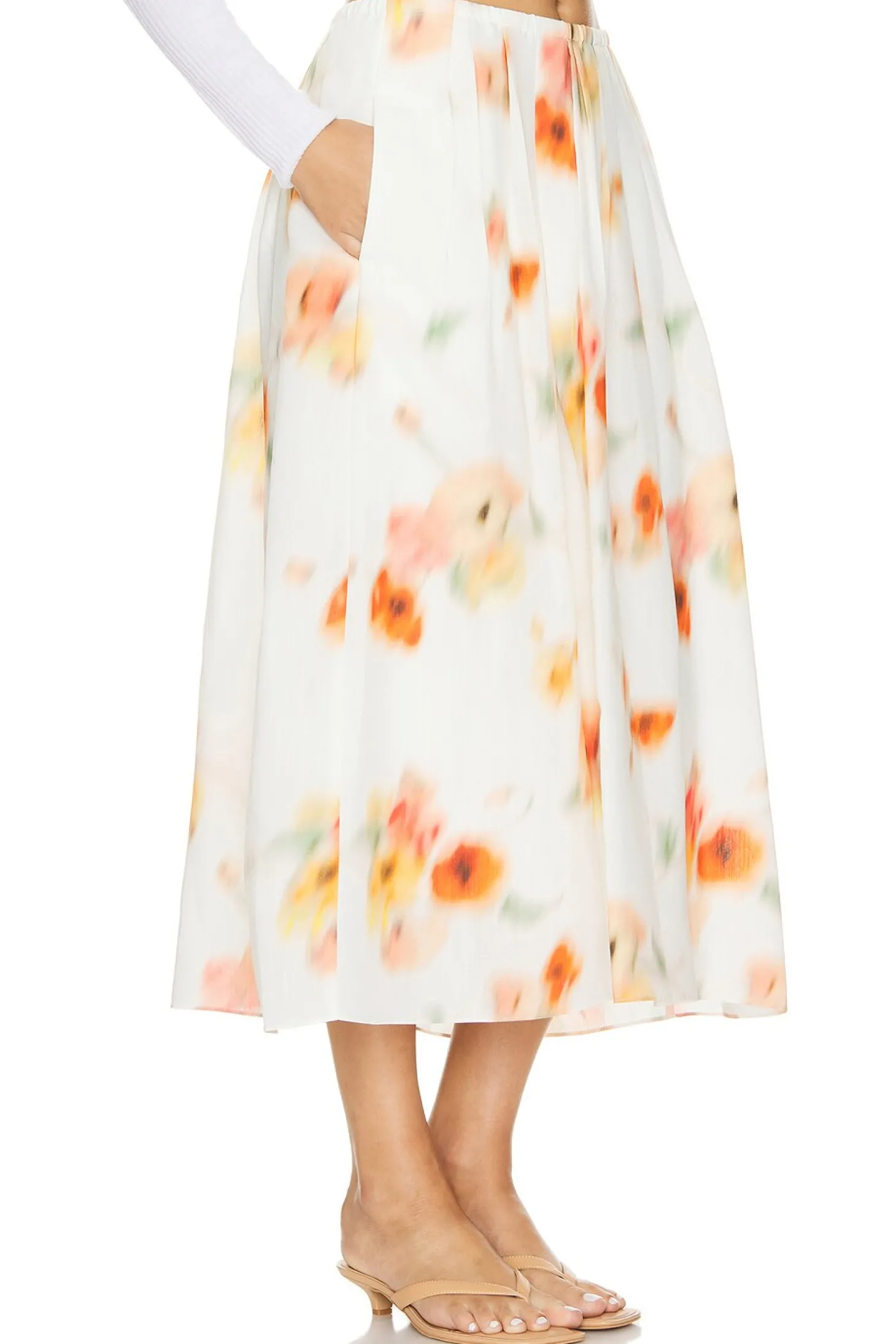Poppy Blur Gathered Easy Skirt