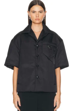 Prada Nylon Short Sleeve Padded Jacket