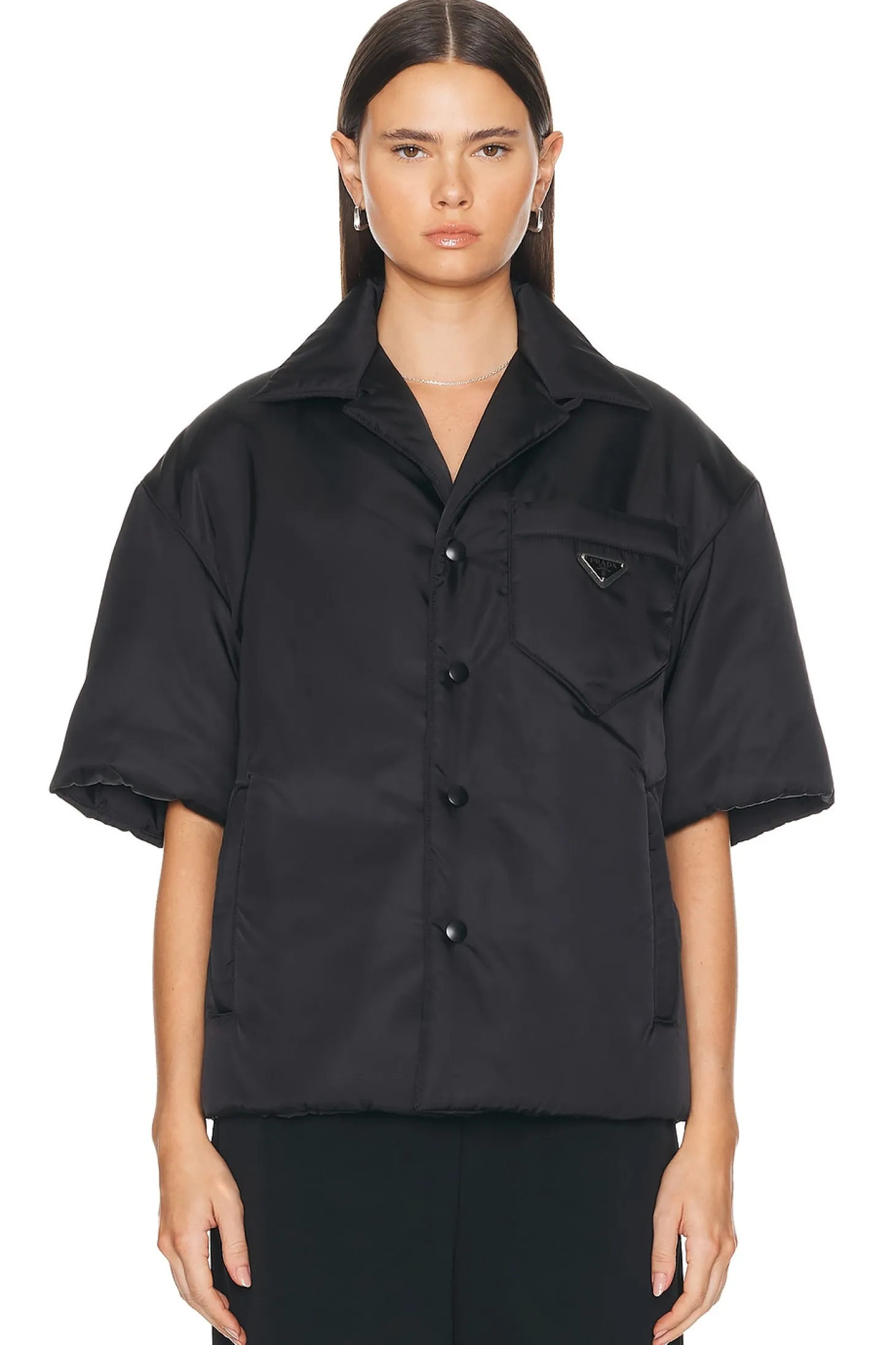 Prada Nylon Short Sleeve Padded Jacket