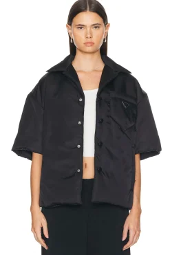 Prada Nylon Short Sleeve Padded Jacket
