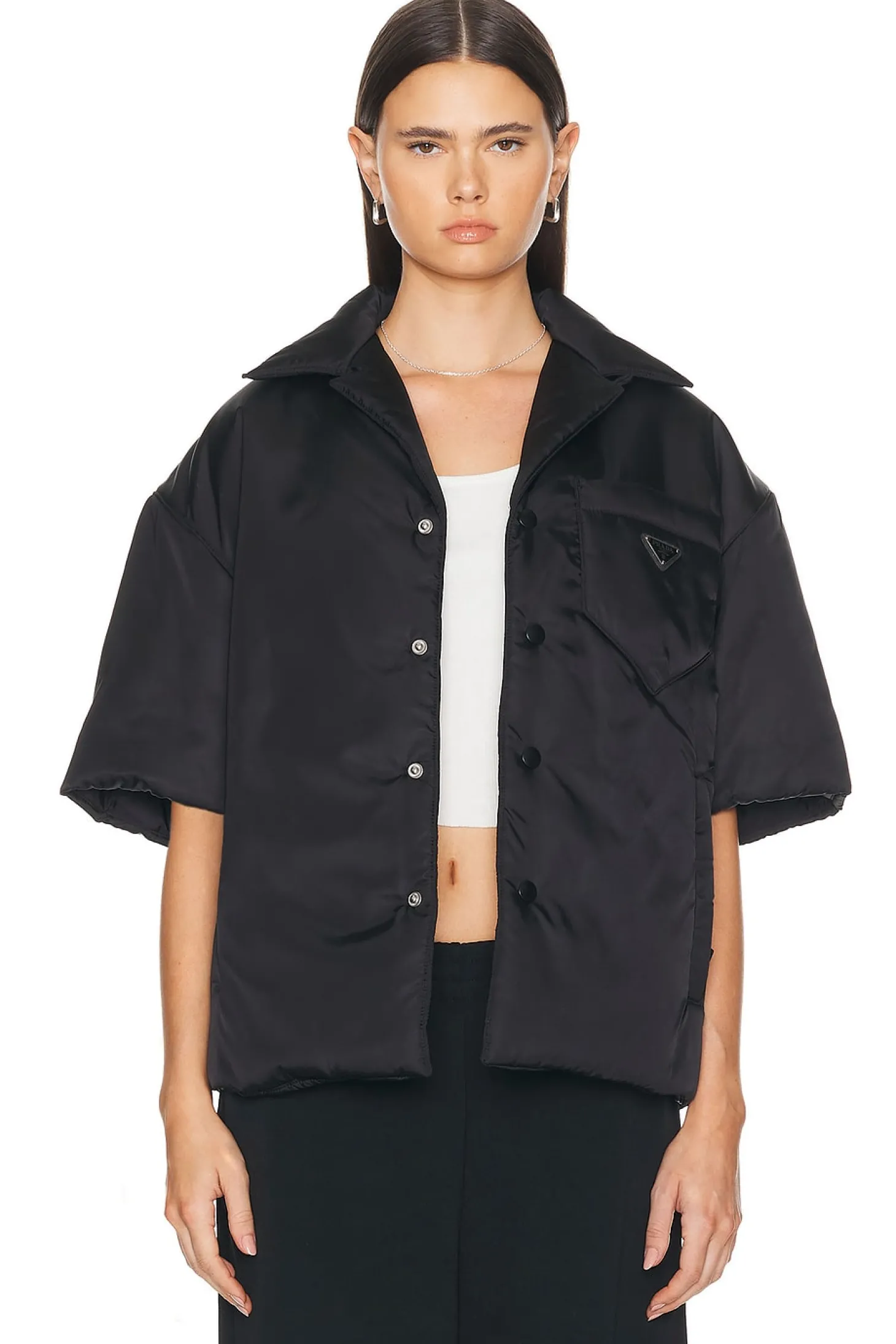 Prada Nylon Short Sleeve Padded Jacket