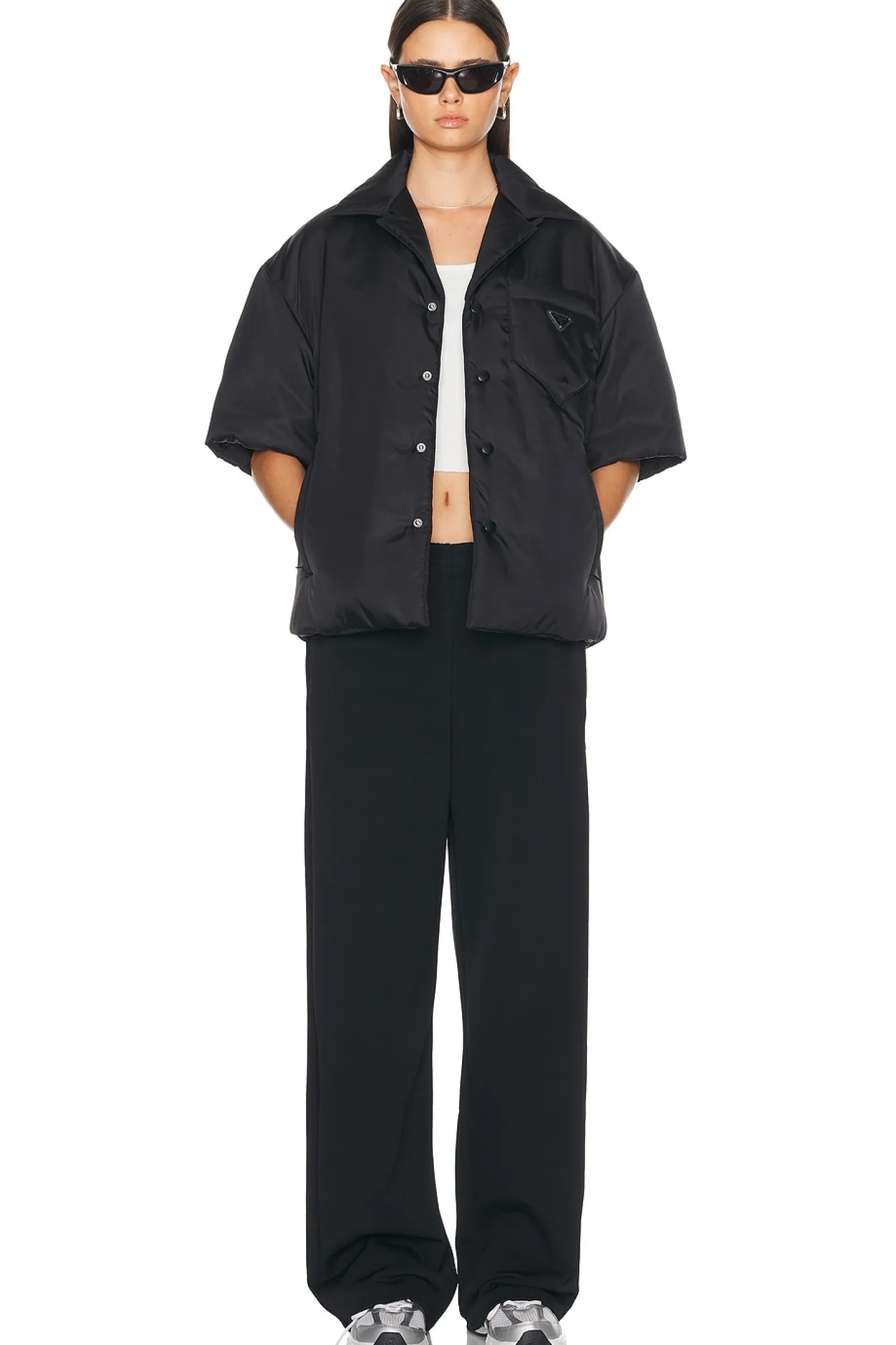 Prada Nylon Short Sleeve Padded Jacket