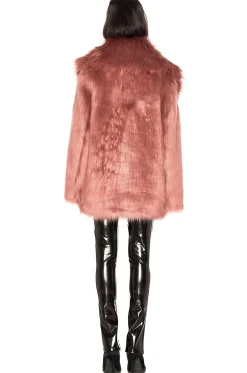 Premium Rose Faux Fur Jacket