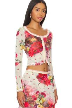 Printed Mesh Cardigan