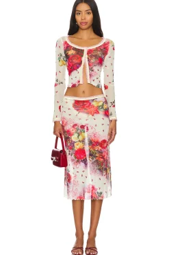 Printed Mesh Cardigan