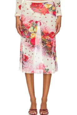 Printed Midi Skirt