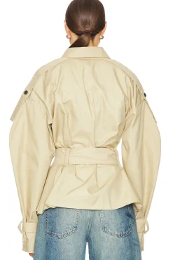 Puffy Sleeve Belted Jacket