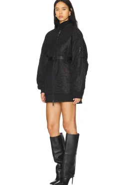 Quilted Belted Ma-1 Flight Jacket