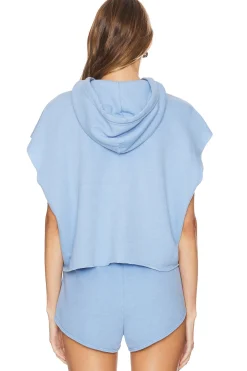 Rainbow Heart Stitch Sleeveless Cropped Hoodie