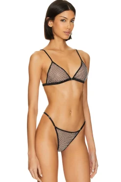 Rhinestone Fishnet Triangle Bra