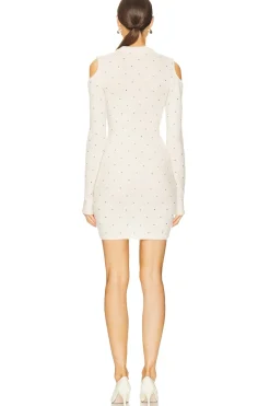 Rhinestone Knit Long Sleeve Mini Dress
