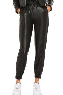 Rinah Faux Leather Jogger Pant