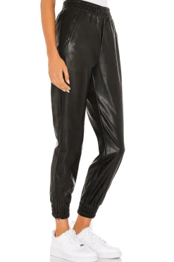 Rinah Faux Leather Jogger Pant