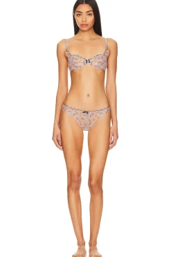 Rose And Vine Embroidery Balconette Bra