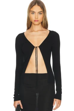 Rouleau Tie Reversible Knit Top