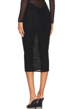 Ruched Midi Skirt