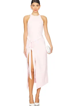 Satin Bow Detail Midi Dress