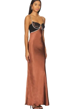 Satin Diamante Maxi Dress
