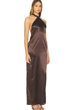 Satin Halter Maxi Dress