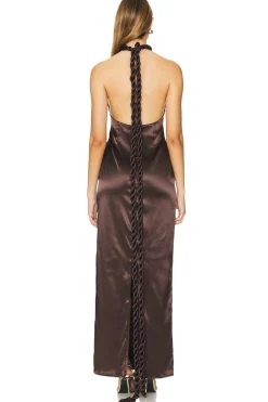 Satin Halter Maxi Dress