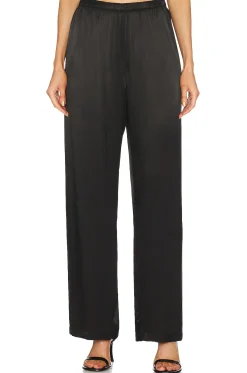 Satin High Waist Wide Leg