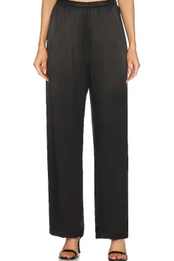 Satin High Waist Wide Leg