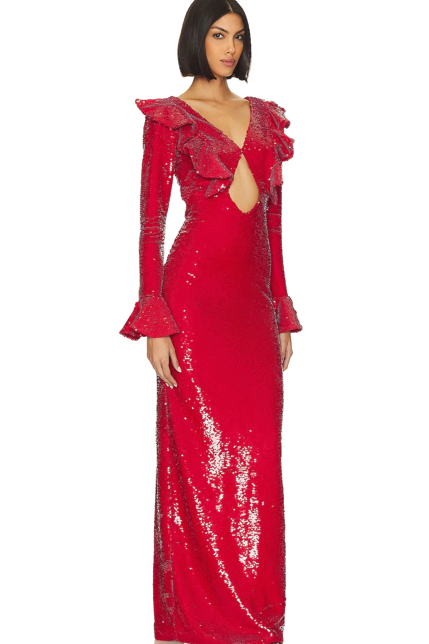 Sequin Cutout Maxi Dress