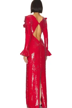 Sequin Cutout Maxi Dress