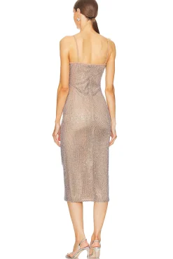 Sequin Mesh Midi Dress