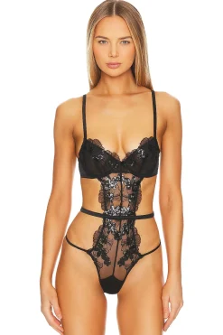 Sequin Violet Embroidery Bodysuit